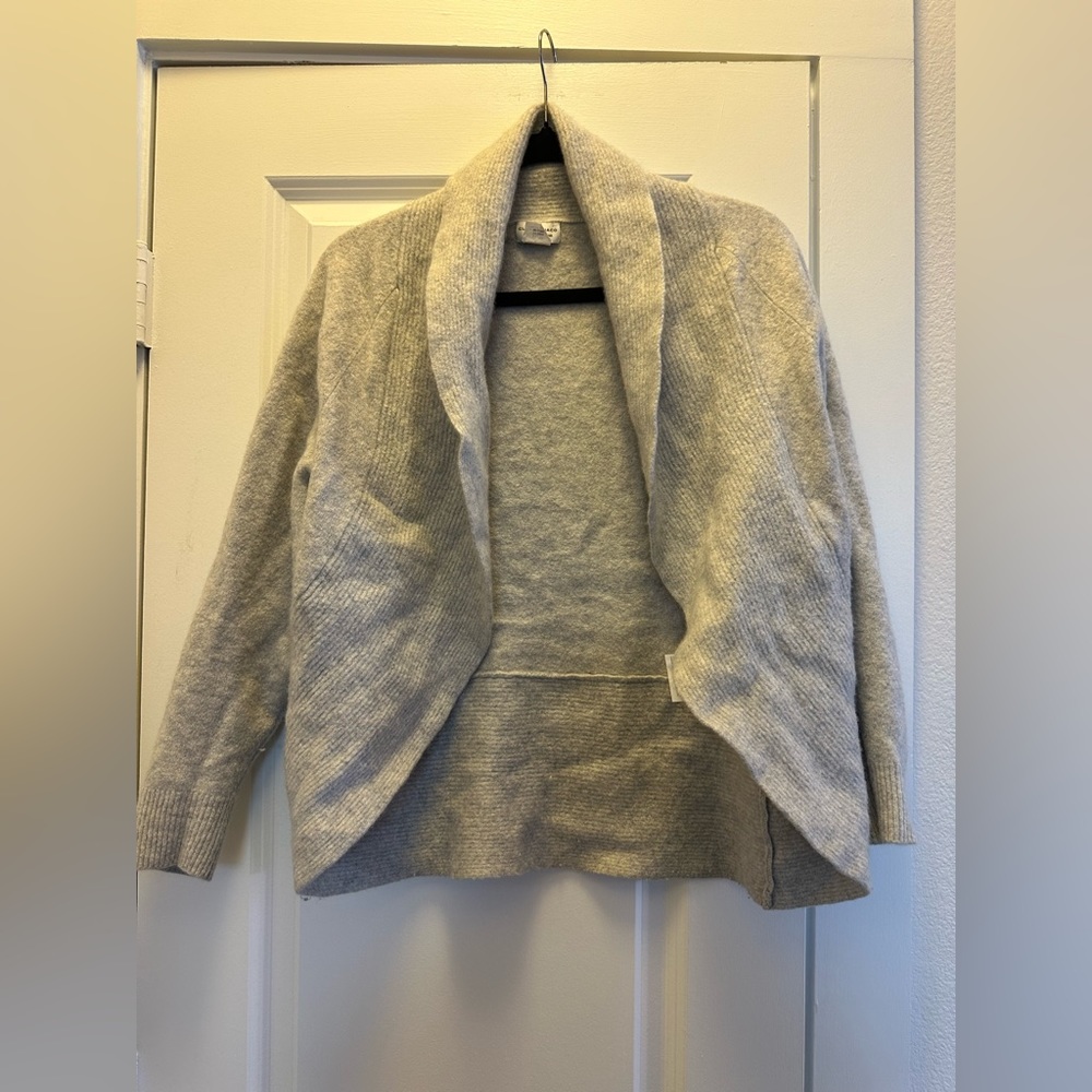 Club Monaco Grey Cashmere blend Draped Open Front cardigan size XS